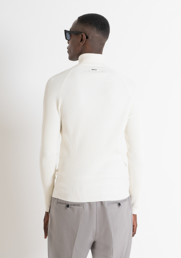 PULL COL ROULÉ SUPER SLIM FIT EN MÉLANGE VISCOSE ÉLASTIQUE - Antony Morato Online Shop