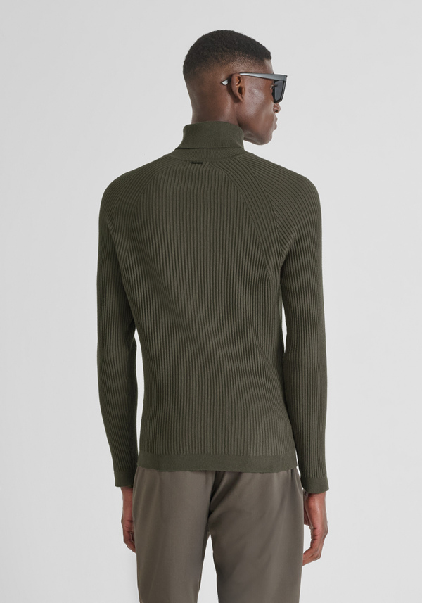 SUPER SLIM FIT TURTLENECK SWEATER IN STRETCH VISCOSE BLEND - Antony Morato Online Shop