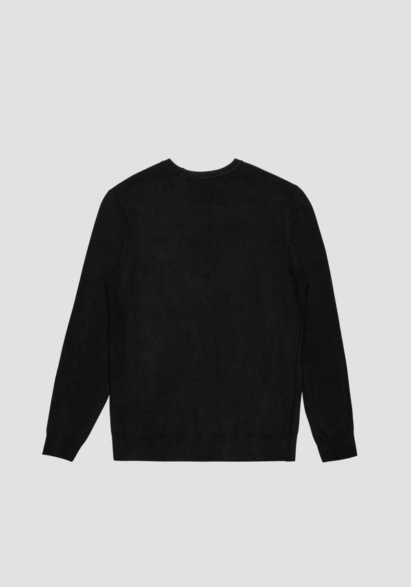 PULL SLIM FIT EN MÉLANGE VISCOSE AVEC PATCH LOGO - Antony Morato Online Shop