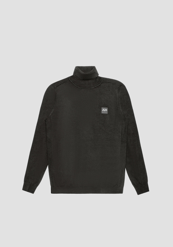 MAGLIA SLIM FIT IN FILATO MISTO VISCOSA CON PATCH LOGATO - Antony Morato Online Shop