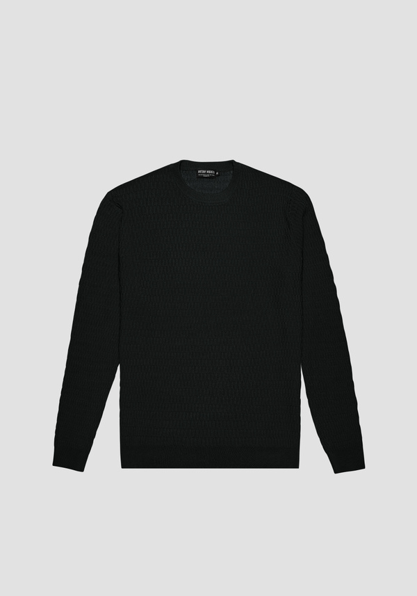 MAGLIONE GIROCOLLO REGULAR FIT MISTO VISCOSA JACQUARD - Antony Morato Online Shop