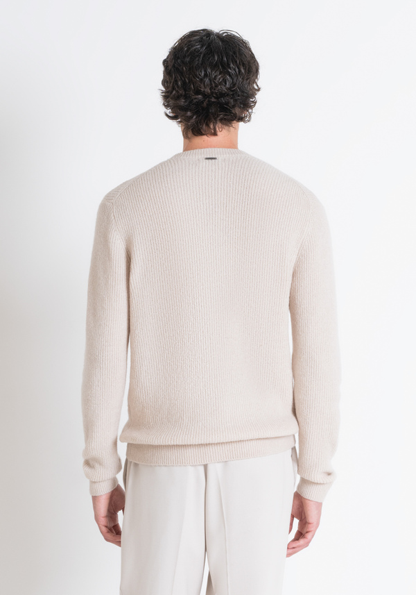 REGULAR FIT SWEATER IN MOHAIR WOOL BLEND WITH TIGER PRINT - Antony Morato Online Shop
