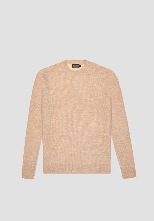 REGULAR FIT MELANGE-EFFECT WOOL BLEND JUMPER - Antony Morato Online Shop
