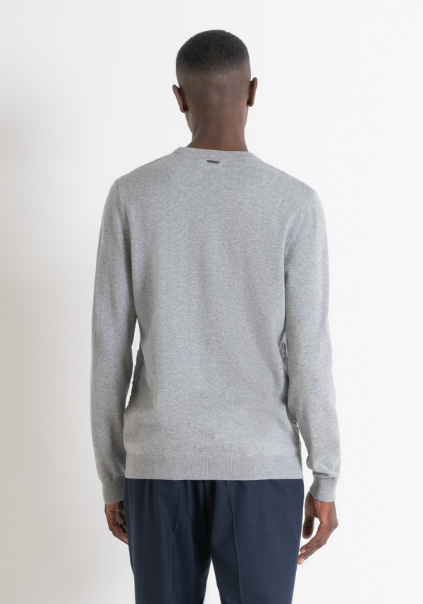JERSEY REGULAR FIT DE MEZCLA DE LANA CON ELABORACIÓN GEOMÉTRICA - Antony Morato Online Shop