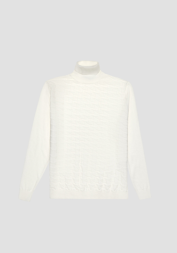 REGULAR FIT TURTLENECK SWEATER IN WARM WORKED COTTON - Antony Morato Online Shop