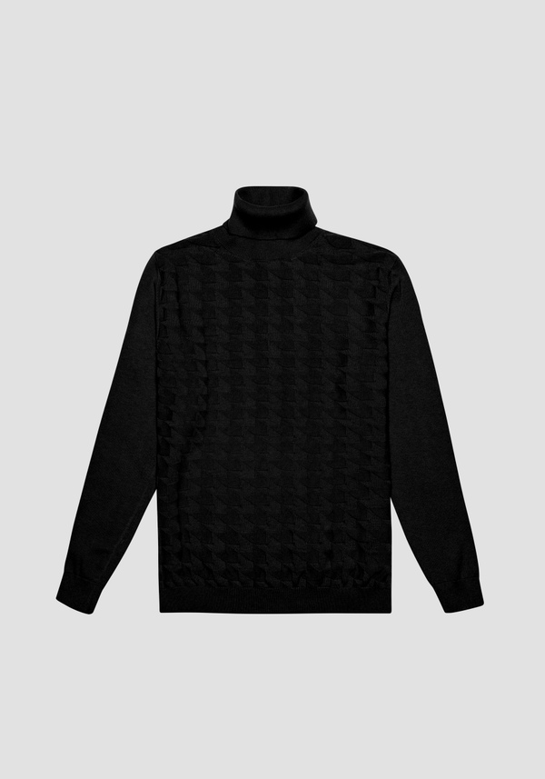 REGULAR FIT TURTLENECK SWEATER IN WARM WORKED COTTON - Antony Morato Online Shop