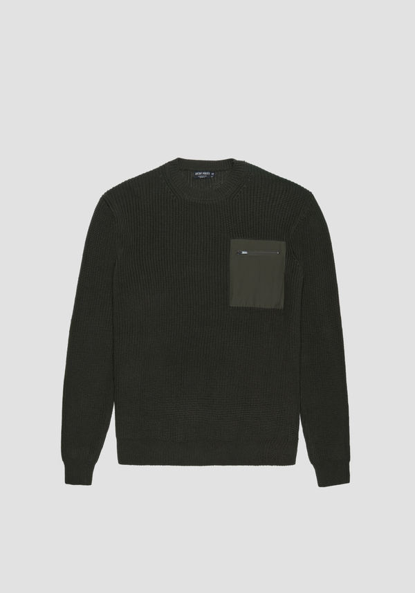 RELAXED FIT SWEATER IN COTTON WITH POCKET - Antony Morato Online Shop