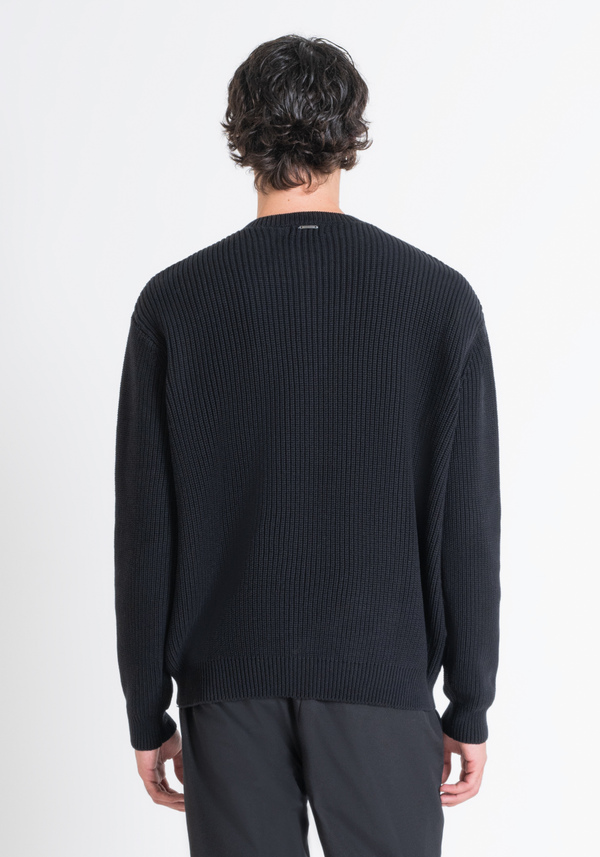 RELAXED FIT SWEATER IN COTTON WITH FABRIC POCKET - Antony Morato Online Shop