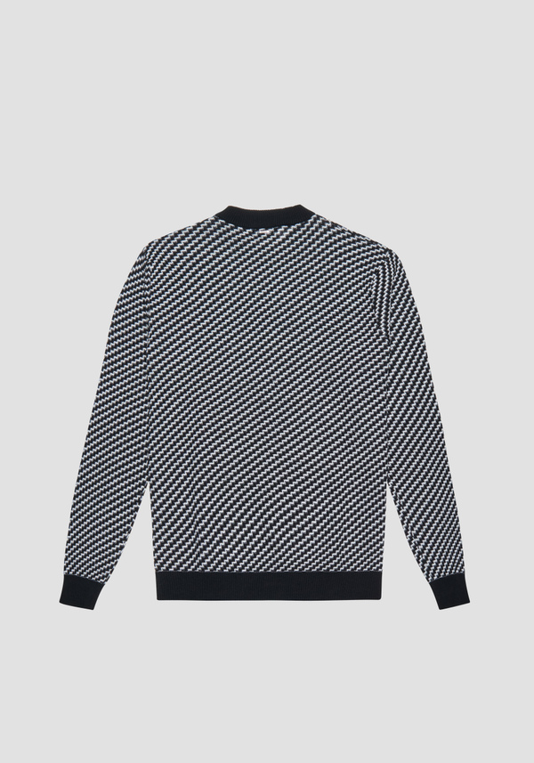 REGULAR FIT WOOL BLEND JUMPER WITH GEOMETRIC PATTERN - Antony Morato Online Shop