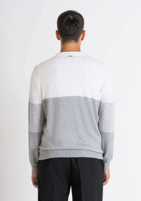 REGULAR FIT SWEATER IN MERINO WOOL BLEND WITH ABSTRACT PATTERN - Antony Morato Online Shop