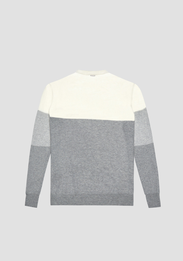 REGULAR FIT SWEATER IN MERINO WOOL BLEND WITH ABSTRACT PATTERN - Antony Morato Online Shop