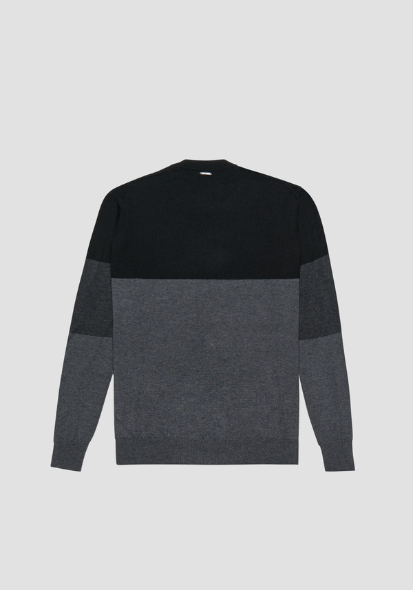 REGULAR FIT SWEATER IN MERINO WOOL BLEND WITH ABSTRACT PATTERN - Antony Morato Online Shop