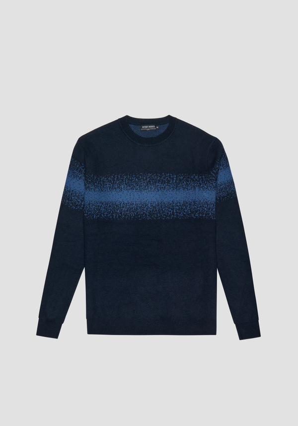 PULL REGULAR FIT EN LAINE MÉRINOS MÉLANGÉE AVEC BANDES - Antony Morato Online Shop