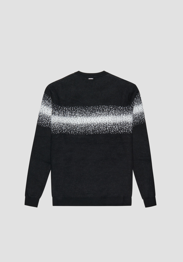 REGULAR FIT SWEATER IN MERINO WOOL BLEND WITH BANDS - Antony Morato Online Shop
