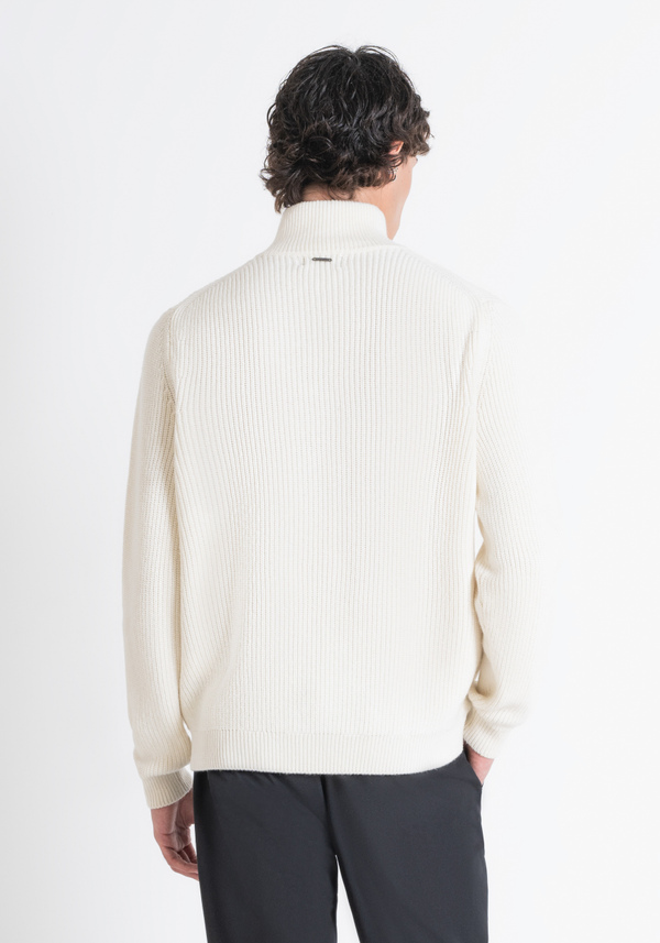 PULLOVER MIT REISSVERSCHLUSS REGULAR FIT HELL AUS MERINO-WOLLMISCHUNG - Antony Morato Online Shop