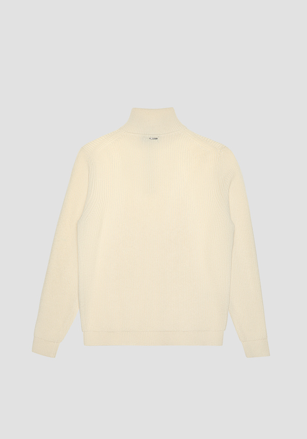PULLOVER MIT REISSVERSCHLUSS REGULAR FIT HELL AUS MERINO-WOLLMISCHUNG - Antony Morato Online Shop