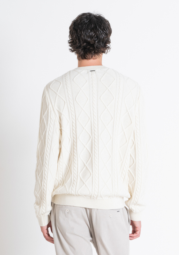 REGULAR FIT CABLE-KNIT SWEATER IN MERINO WOOL BLEND - Antony Morato Online Shop
