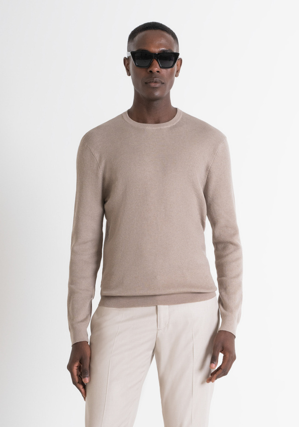 RUNDHALSPULLOVER SLIM FIT AUS WOLLMISCHGEWEBE - Antony Morato Online Shop