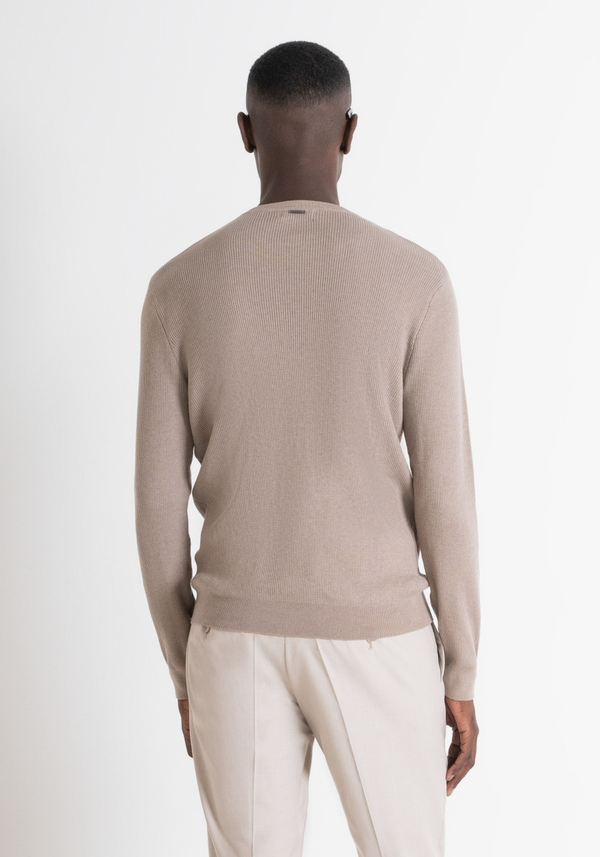 RUNDHALSPULLOVER SLIM FIT AUS WOLLMISCHGEWEBE - Antony Morato Online Shop