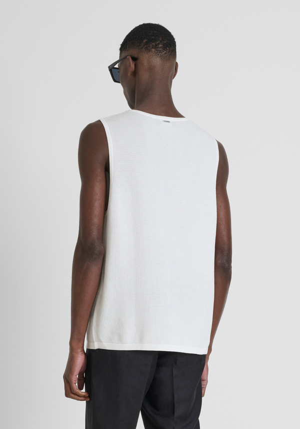 REGULAR FIT TANK TOP IN WORKED VISCOSE BLEND - Antony Morato Online Shop
