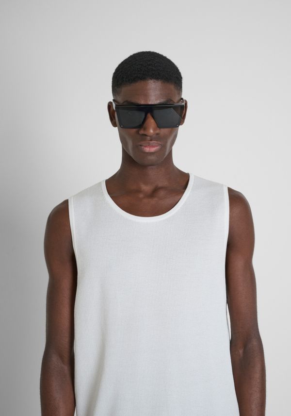 REGULAR FIT TANK TOP IN WORKED VISCOSE BLEND - Antony Morato Online Shop