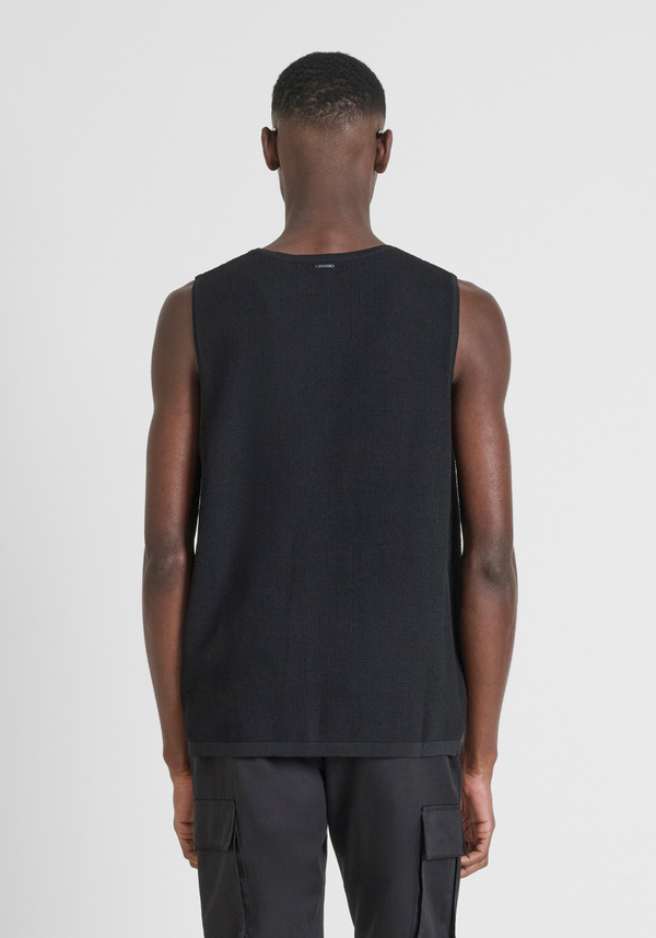 REGULAR FIT TANK TOP IN WORKED VISCOSE BLEND - Antony Morato Online Shop