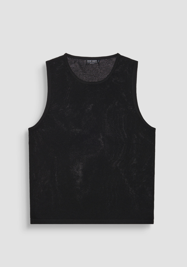 REGULAR FIT TANK TOP IN WORKED VISCOSE BLEND - Antony Morato Online Shop