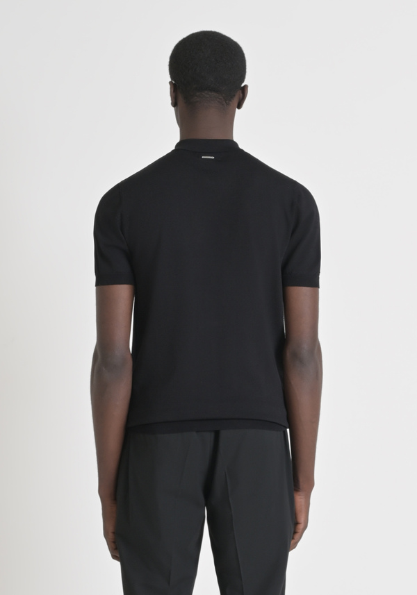 PULL SUPER SLIM FIT AVEC MANCHES COURTES EN VISCOSE MÉLANGÉE - Antony Morato Online Shop