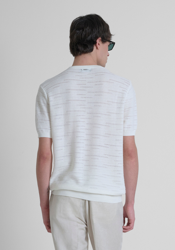 JERSEY REGULAR FIT EN HILO DE ALGODÓN CON INSIGNIA METÁLICA CON LOGOTIPO - Antony Morato Online Shop