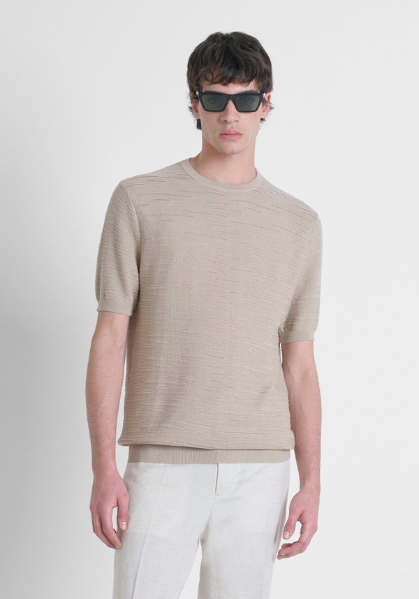 MAGLIA REGULAR FIT IN COTONE MORBIDO CON BADGE LOGATO - Antony Morato Online Shop