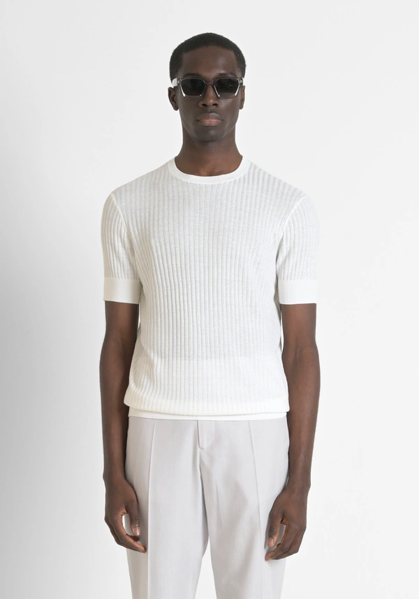 VISCOSE BLEND RIBBED SLIM FIT SHIRT - Antony Morato Online Shop