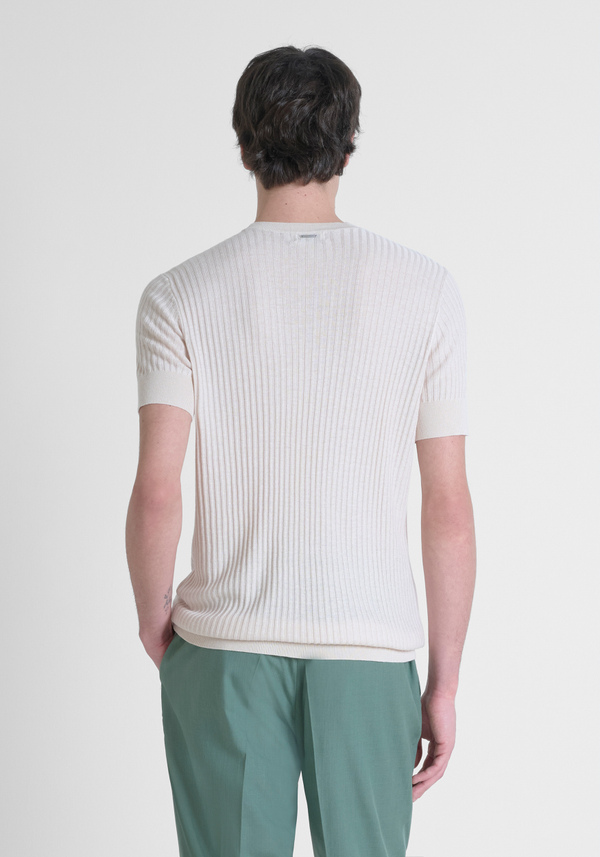 VISCOSE BLEND RIBBED SLIM FIT SHIRT - Antony Morato Online Shop