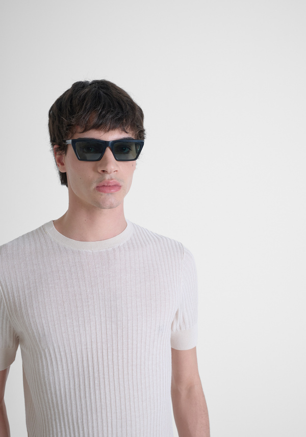 VISCOSE BLEND RIBBED SLIM FIT SHIRT - Antony Morato Online Shop