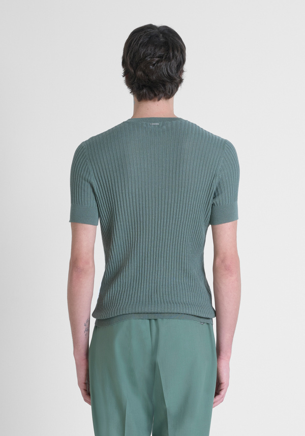 VISCOSE BLEND RIBBED SLIM FIT SHIRT - Antony Morato Online Shop