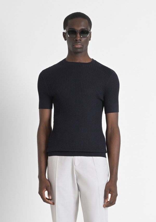 VISCOSE BLEND RIBBED SLIM FIT SHIRT - Antony Morato Online Shop