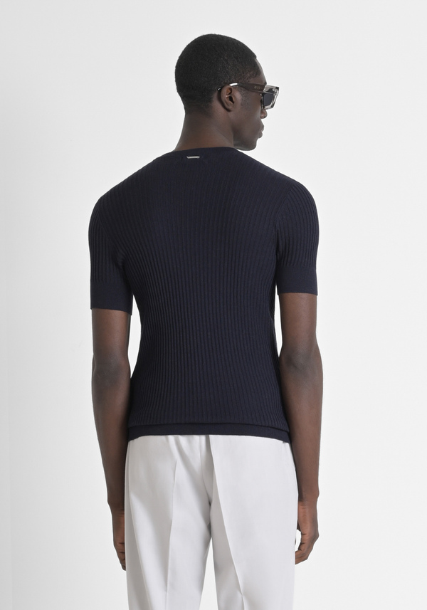 VISCOSE BLEND RIBBED SLIM FIT SHIRT - Antony Morato Online Shop