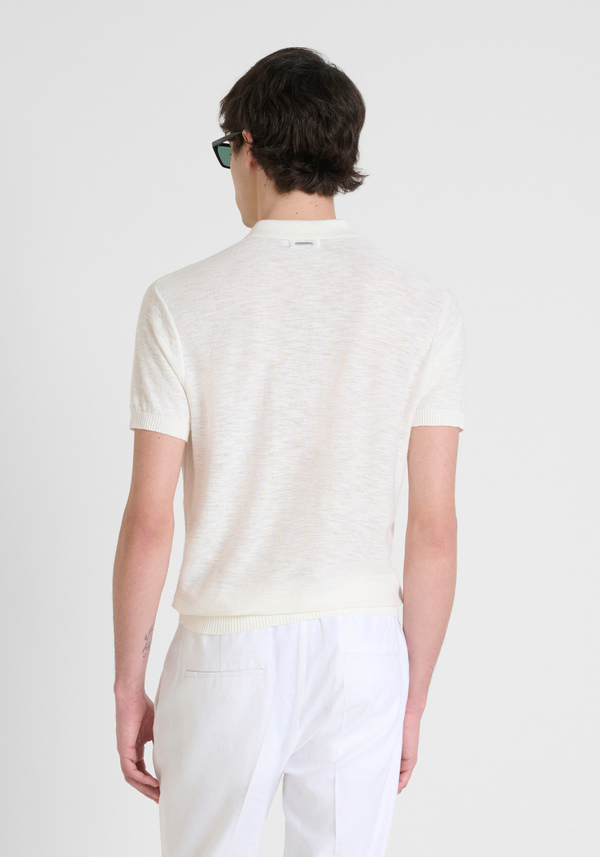 JERSEY REGULAR FIT EN MEZCLA DE LINO CON INSIGNIA DEL LOGOTIPO - Antony Morato Online Shop
