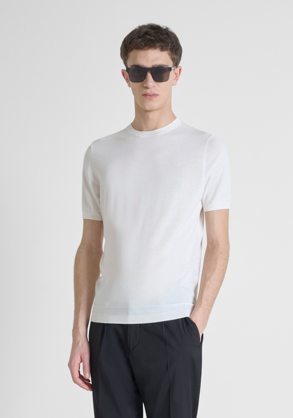 REGULAR FIT COTTON BLEND JERSEY WITH LOGO ON CHEST - Antony Morato Online Shop