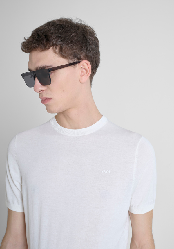 REGULAR FIT COTTON BLEND JERSEY WITH LOGO ON CHEST - Antony Morato Online Shop