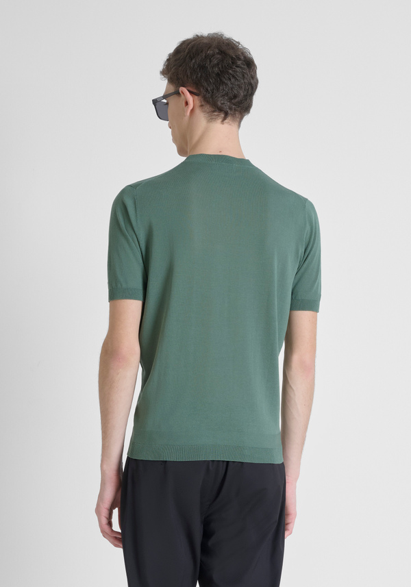 REGULAR FIT COTTON BLEND JERSEY WITH LOGO ON CHEST - Antony Morato Online Shop