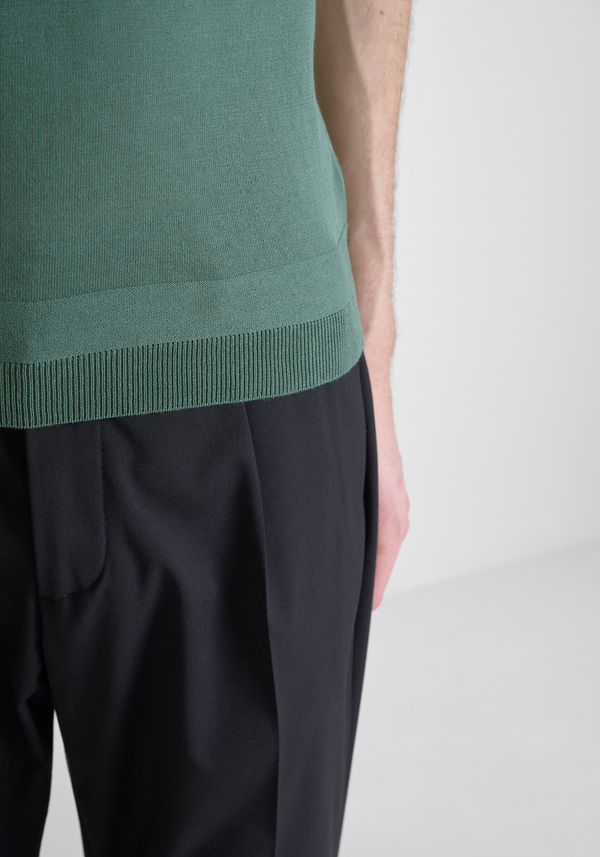 REGULAR FIT COTTON BLEND JERSEY WITH LOGO ON CHEST - Antony Morato Online Shop