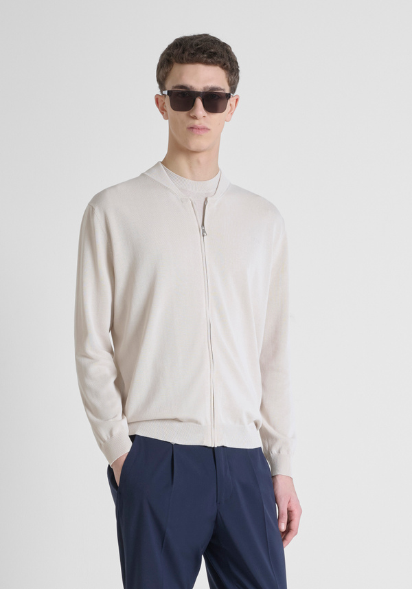 JERSEY REGULAR FIT DE MEZCLA DE ALGODÓN CON LOGOTIPO EN EL PECHO - Antony Morato Online Shop