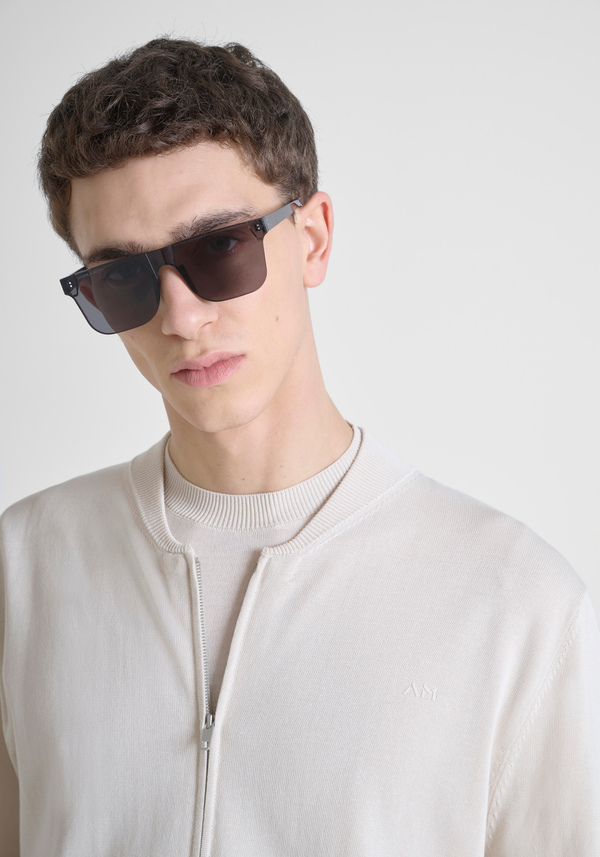 JERSEY REGULAR FIT DE MEZCLA DE ALGODÓN CON LOGOTIPO EN EL PECHO - Antony Morato Online Shop