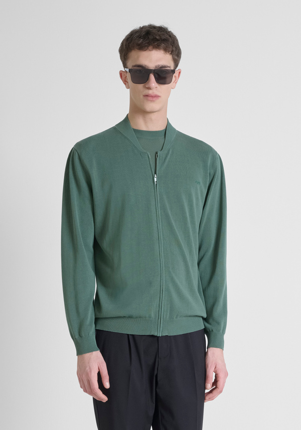 PULLOVER REGULAR FIT AUS BAUMWOLL-MISCHGEWEBE MIT LOGO AUF DER BRUST - Antony Morato Online Shop