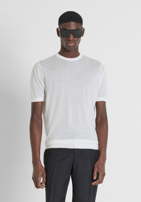 JERSEY REGULAR FIT EN MEZCLA DE LINO HILO SUPER SUAVE - Antony Morato Online Shop