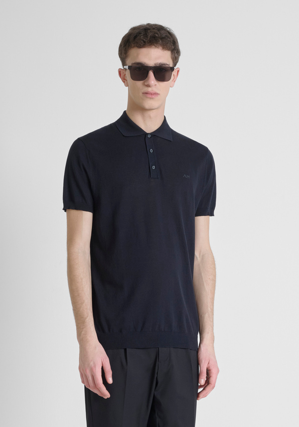 PULL-OVER À COUPE RÉGULIÈRE EN COTON MÉLANGÉ DOUX AVEC IMPRESSION DU LOGO - Antony Morato Online Shop