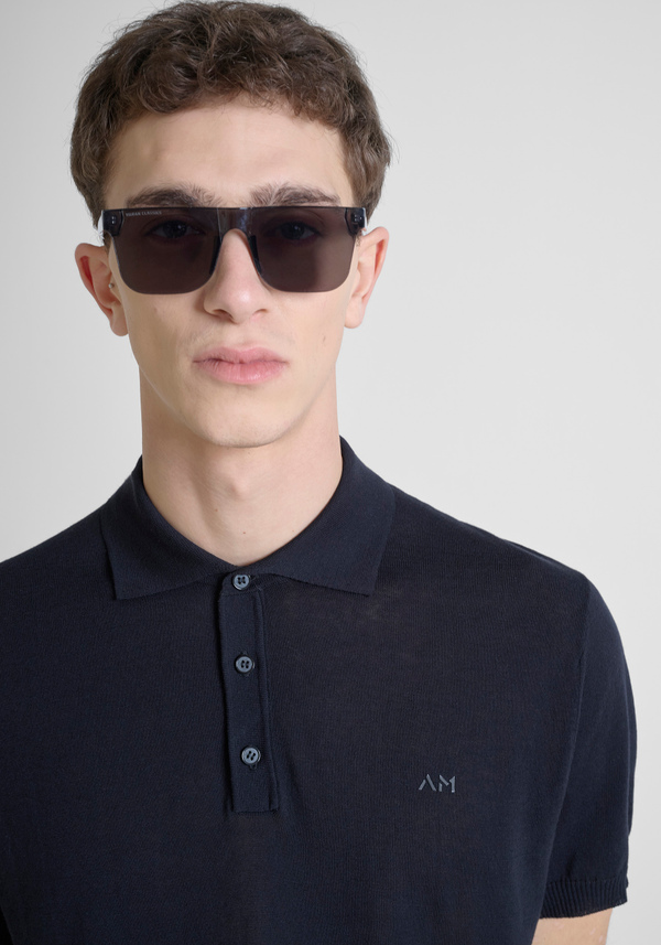 PULL-OVER À COUPE RÉGULIÈRE EN COTON MÉLANGÉ DOUX AVEC IMPRESSION DU LOGO - Antony Morato Online Shop