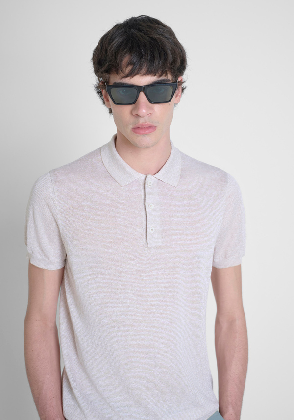PULL-OVER DE COUPE RÉGULIÈRE EN LIN MÉLANGÉ - Antony Morato Online Shop