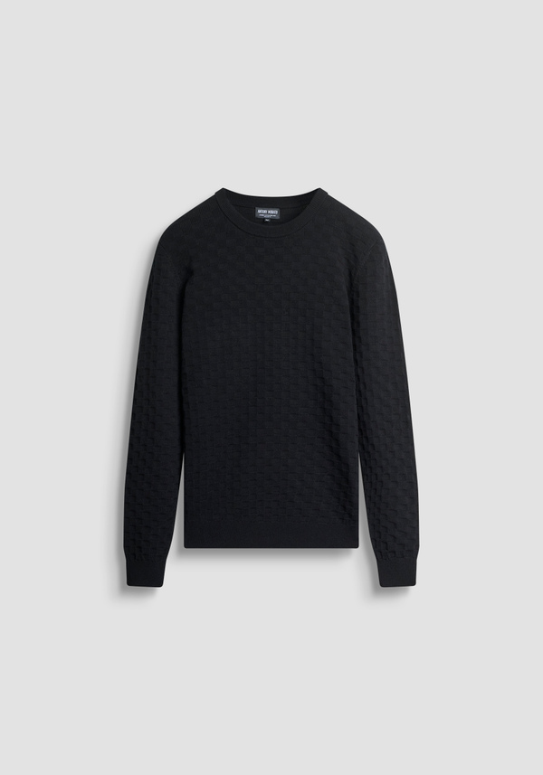 PULL À COL ROND COUPE REGULAR EN COTON AVEC MOTIF JACQUARD - Antony Morato Online Shop