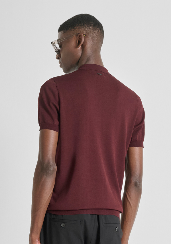 SLIM FIT POLO SHIRT IN VISCOSE BLEND YARN WITH ZIP - Antony Morato Online Shop